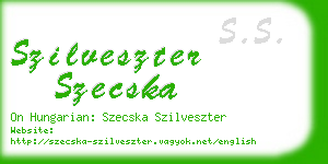 szilveszter szecska business card
